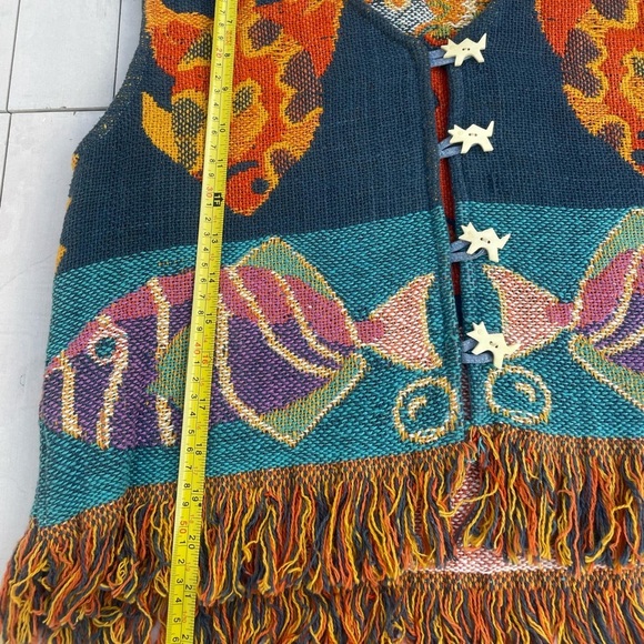 Sandy Starkman Multicolor Knit Vest with Fringe - Picture 6 of 6